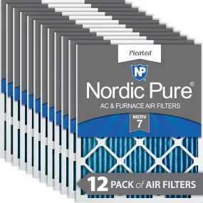 12x24x1 (11_1/2x23_1/2) Pleated MERV 7 Air Filters 12 Pack