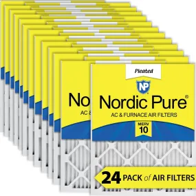 16x20x1 (15_1/2x19_1/2) Pleated MERV 10 Air Filters 24 Pack