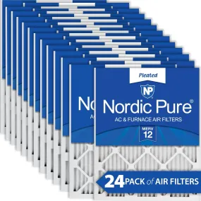 18x18x1 (17_3/4x17_3/4) Pleated MERV 12 Air Filters 24 Pack