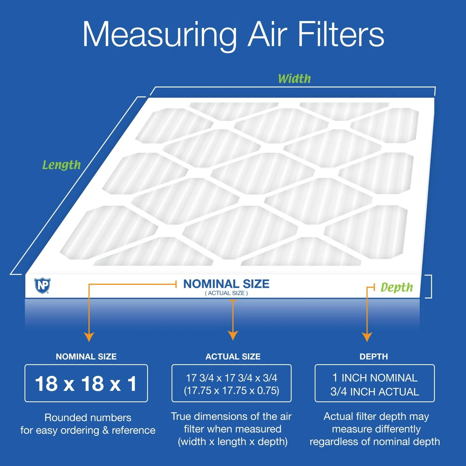 18x18x1 (17_3/4x17_3/4) Pleated MERV 12 Air Filters 24 Pack