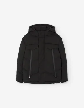 coat matte puffer with pockets - black