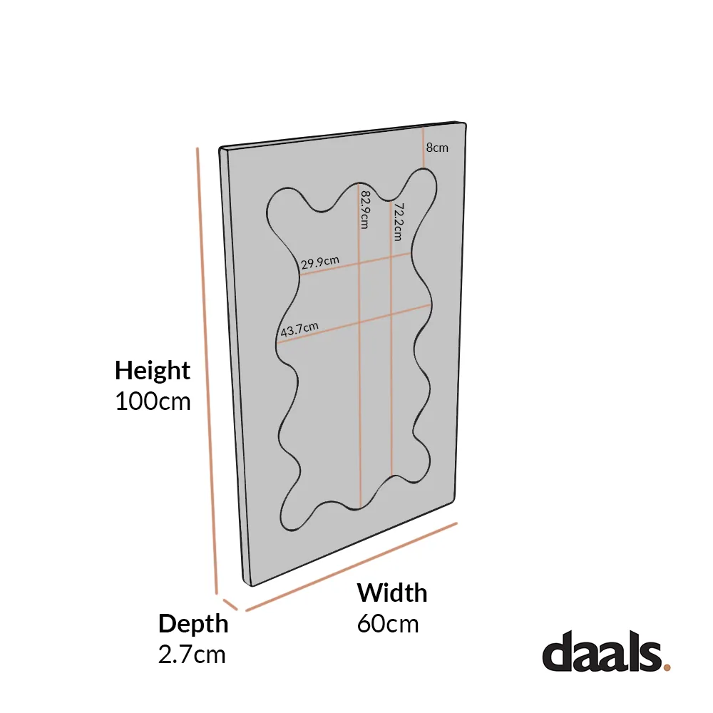 Destin Wave Mirror 100 x 60 cm, White Matte