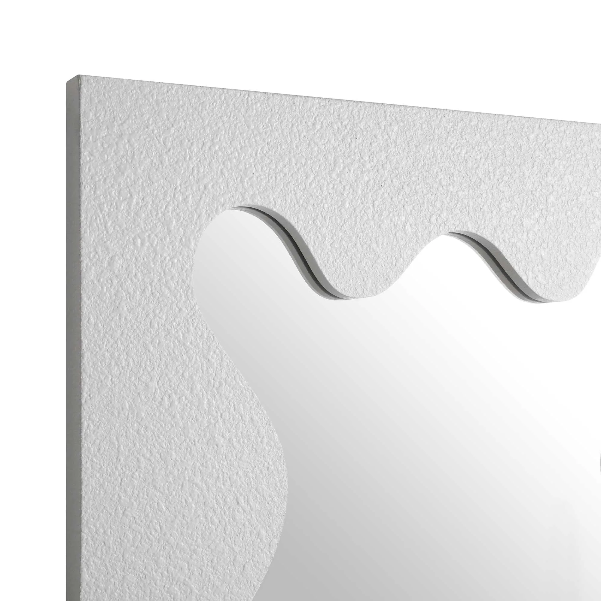 Destin Wave Mirror 100 x 60 cm, White Matte