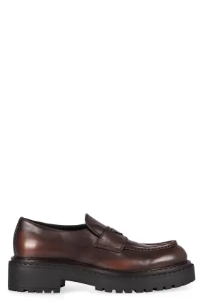 DOUBLE CHOCOLATE LEATHER LOAFERS