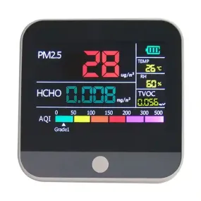 Indoor Air Quality Monitor with Air Quality Index, PM2.5, PM10, PM1.0, HCHO, TVOC