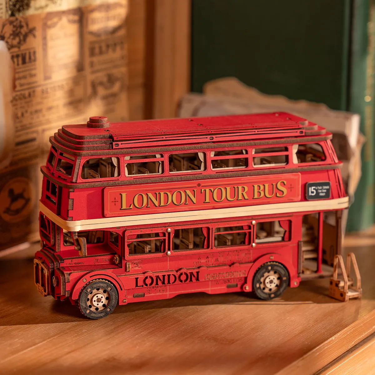 Rolife London Tour Bus 3D Wooden Puzzle TGM02