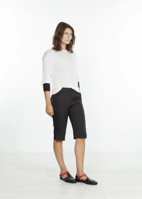 Square Stitch Knee Short in Black -UEB